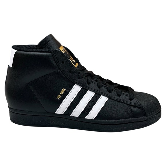 adidas Pro Model ADV High Top Leather Sneakers Mens 6.5/Womens 7.5-8 Black-White - Picture 1 of 12
